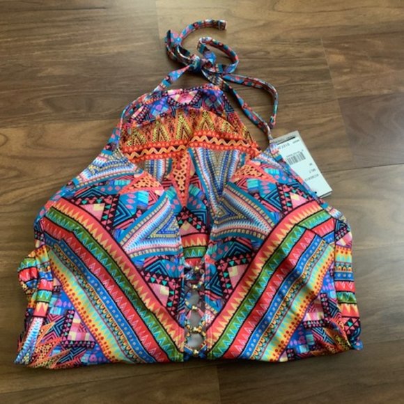 Kenneth Cole V-neck Arabesque Push Up One Piece Swimsuit - Picture 3 of 8